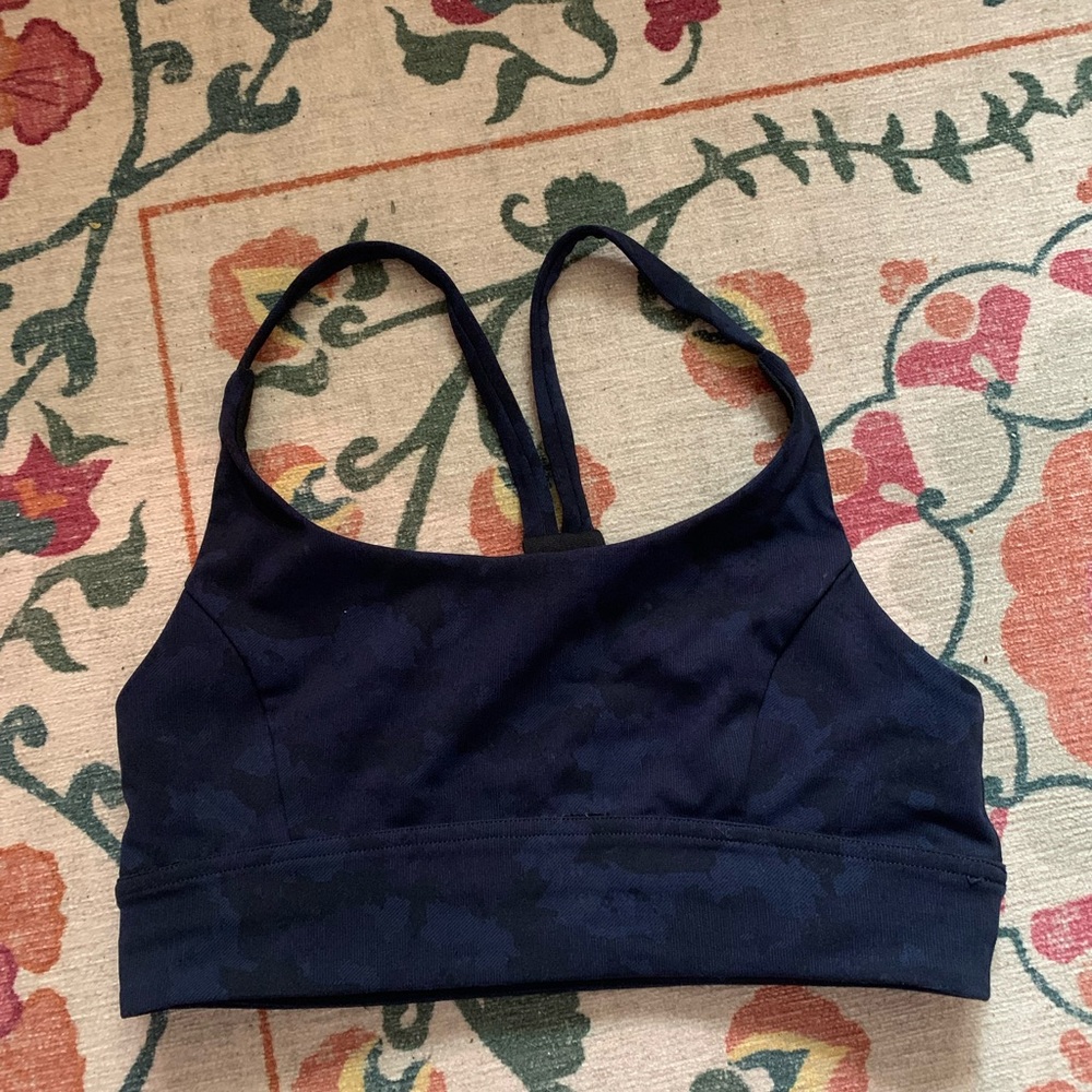 Lululemon Train times bra Camouflaged Midnight Navy Black / Black size 6